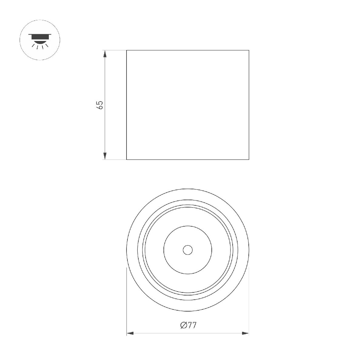 накладной светильник arlight sp-dice-r77-10w day4000 (bk, 24 deg, 230v) 046625