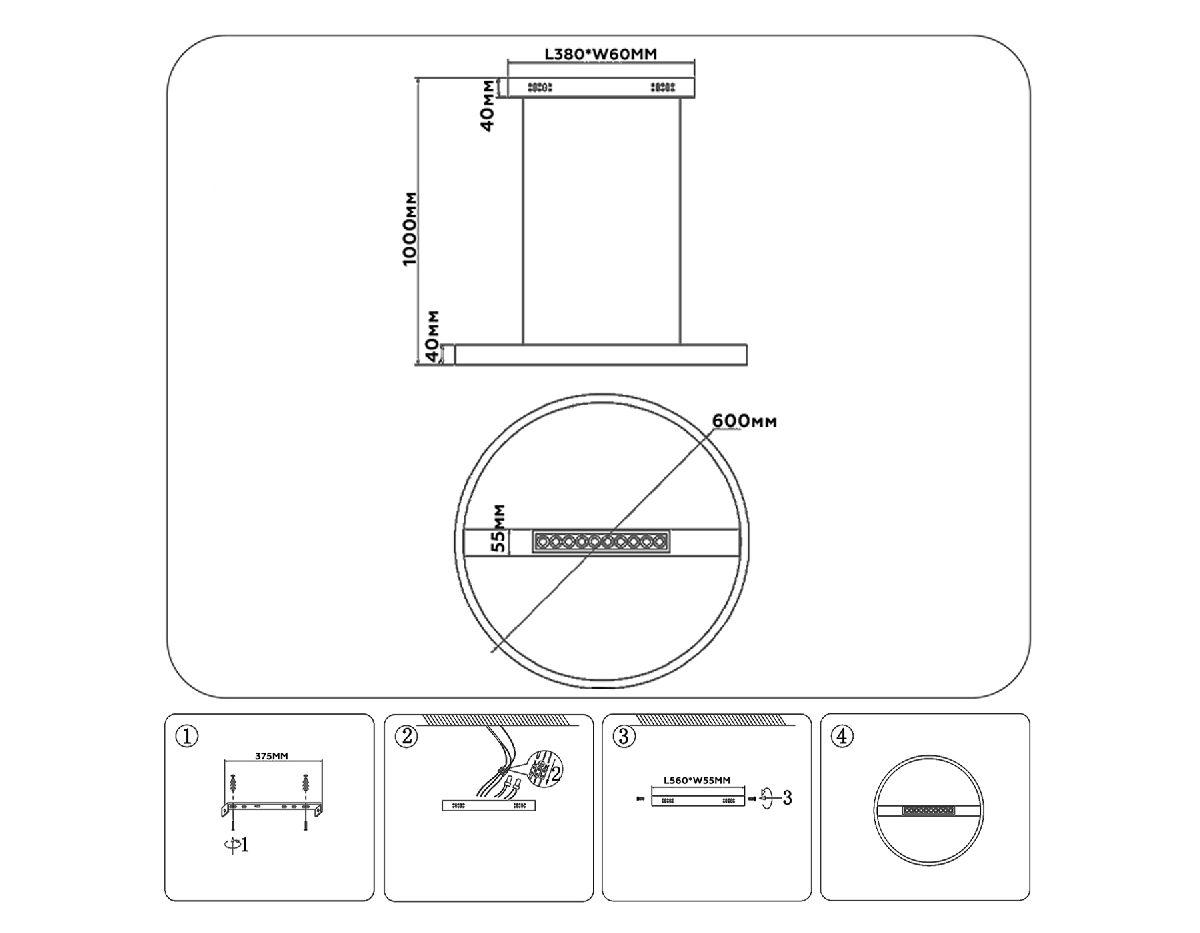 подвесная люстра ambrella light linetech fl51488