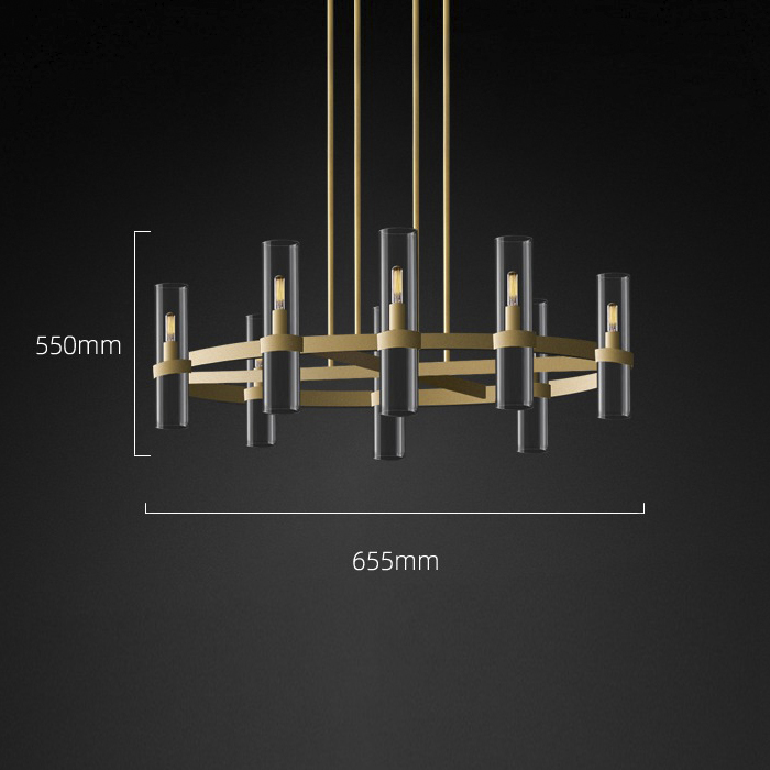 подвесная люстра delight collection ravelle mt8888-8h antique brass