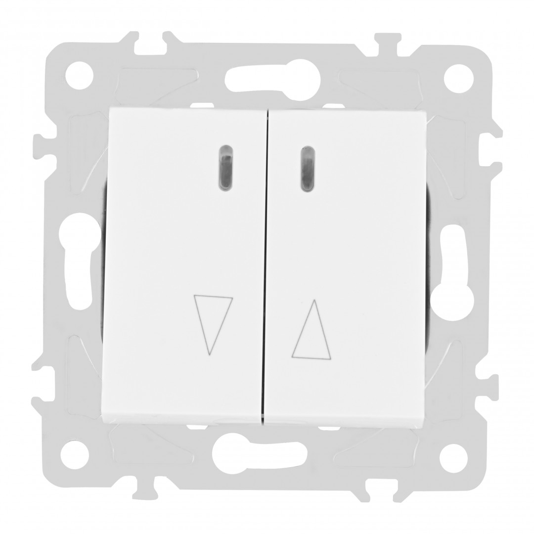 выключатель жалюзи с подсветкой arte milano 203.39-2.white