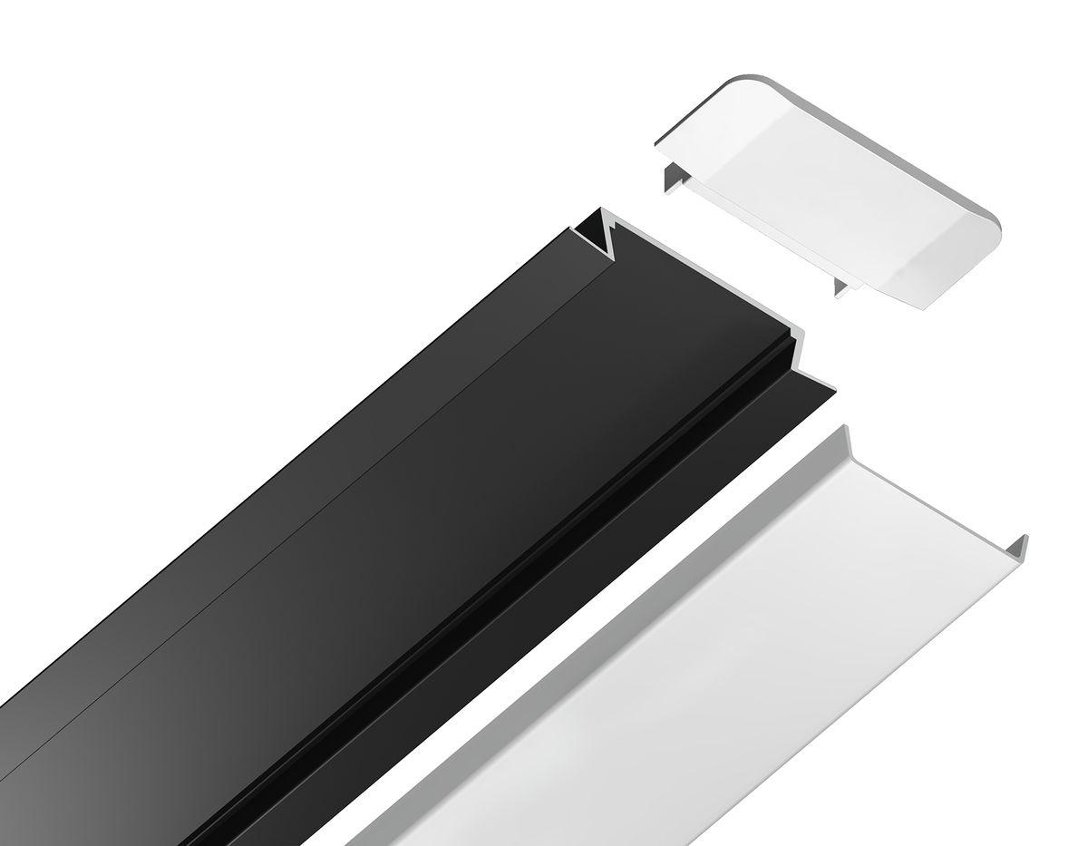 встраиваемый профиль с рассеивателем ambrella illumination gp1100bk