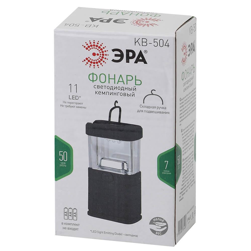 кемпинговый светодиодный фонарь эра от батареек kb-504 б0036604