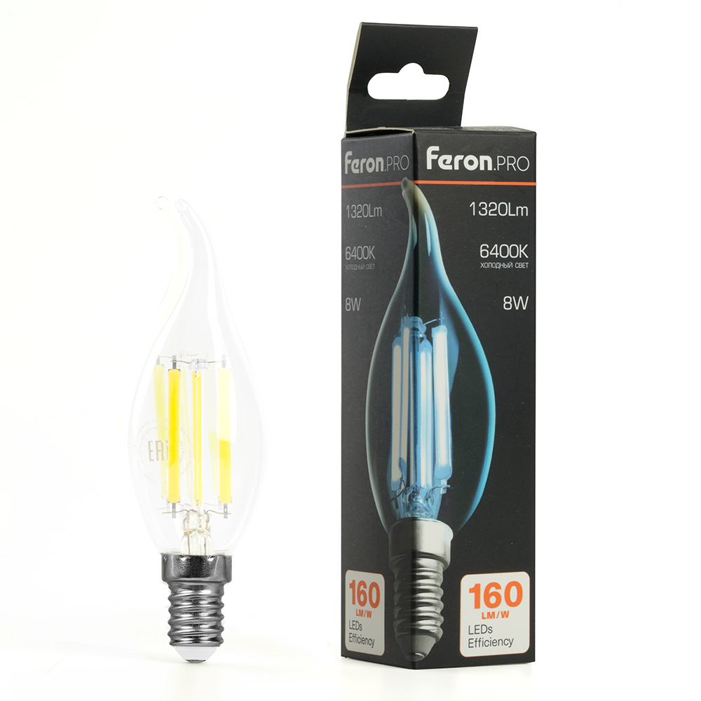 лампа светодиодная feron lb-1218 e14 8w 6400k 51267