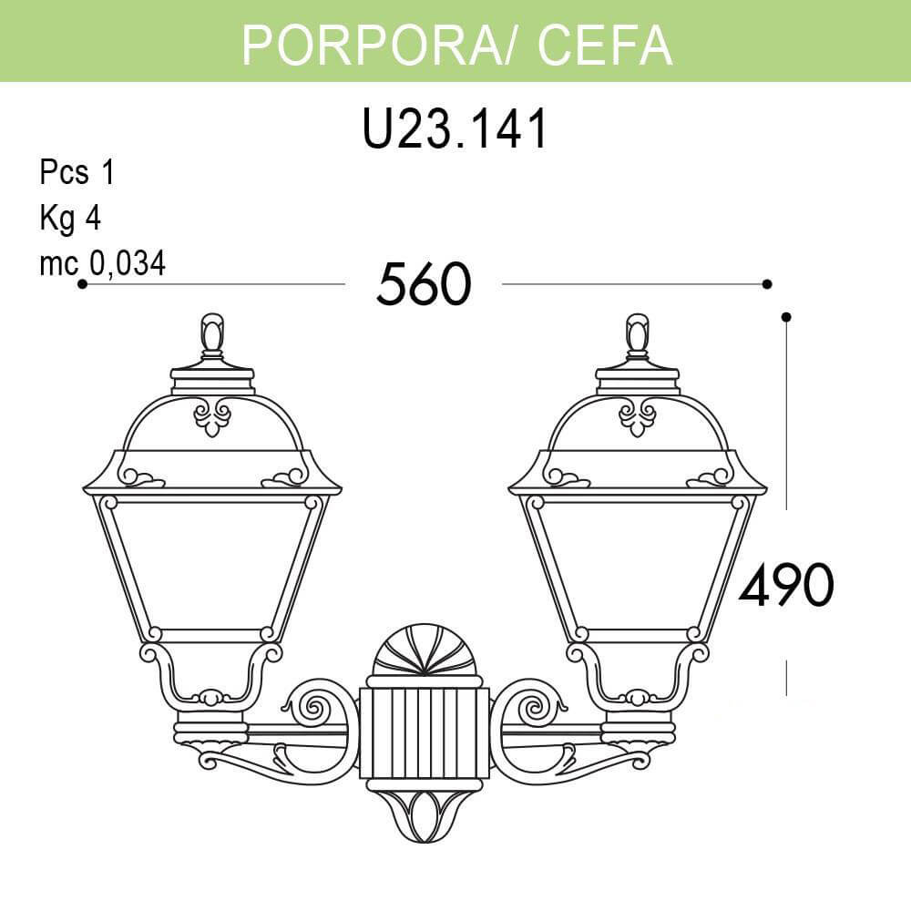 уличный настенный светильник fumagalli porpora/cefa u23.141.000.ayf1r