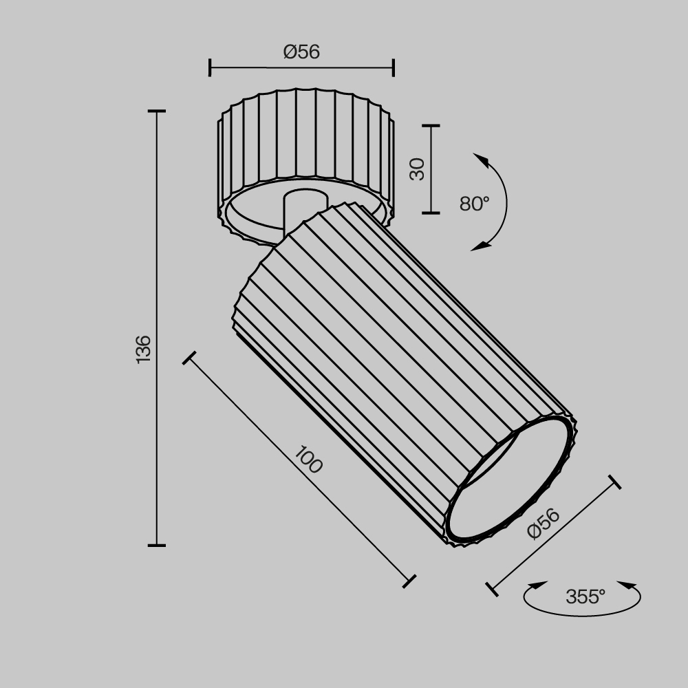 накладной спот maytoni calipso c108cl-01-gu10-w