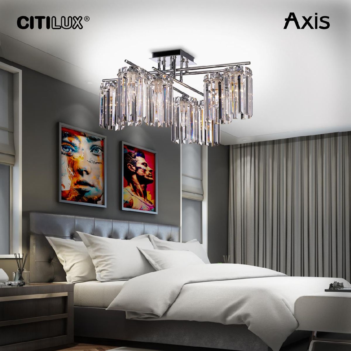 потолочная люстра citilux axis cl313281