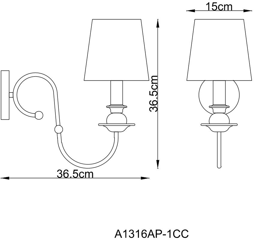 бра arte lamp molly a1316ap-1cc