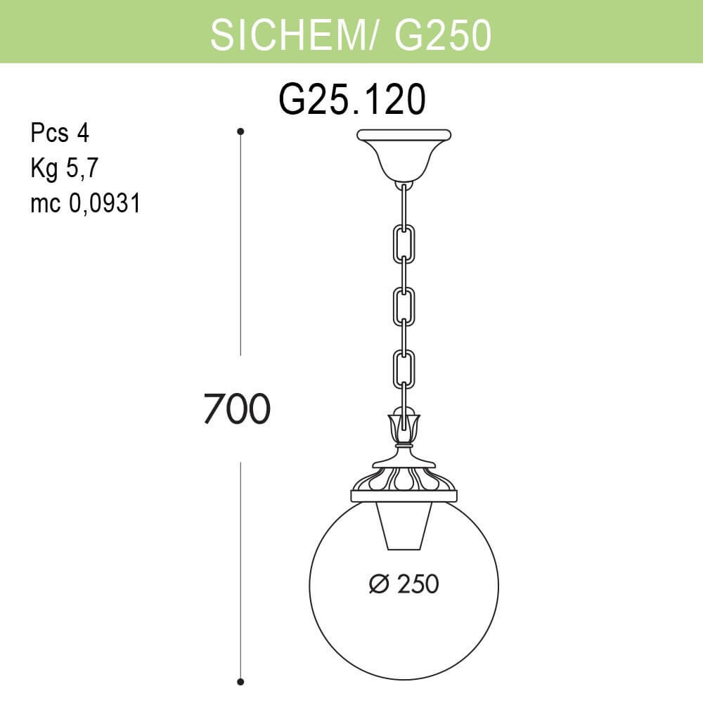уличный подвесной светильник fumagalli sichem/g250 g25.120.000.aye27