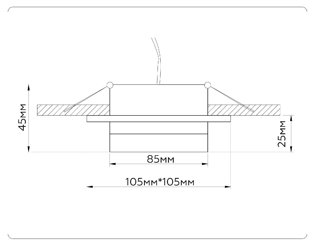 встраиваемый светильник ambrella light gx53 acrylic tech techno spot tn52421