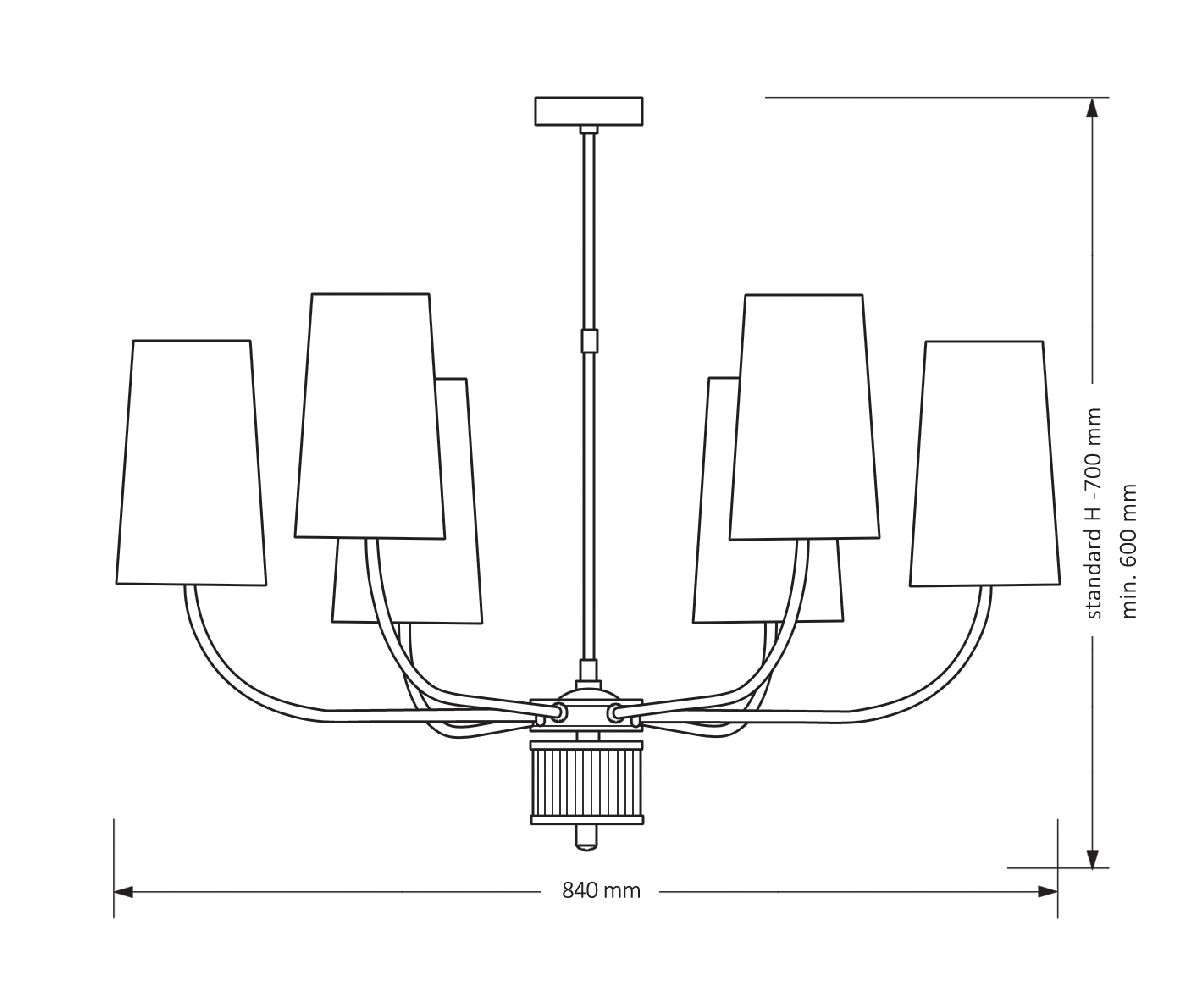 люстра на штанге kutek mood pesaro pes-zw-8 (cz)