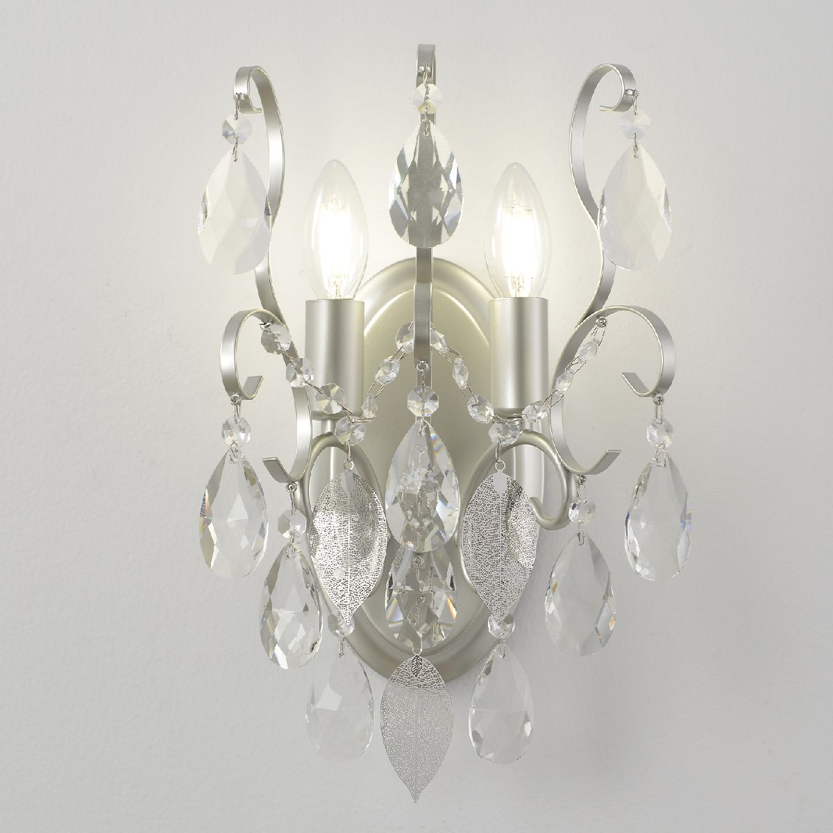 бра crystal lux esmiralda ap2 silver