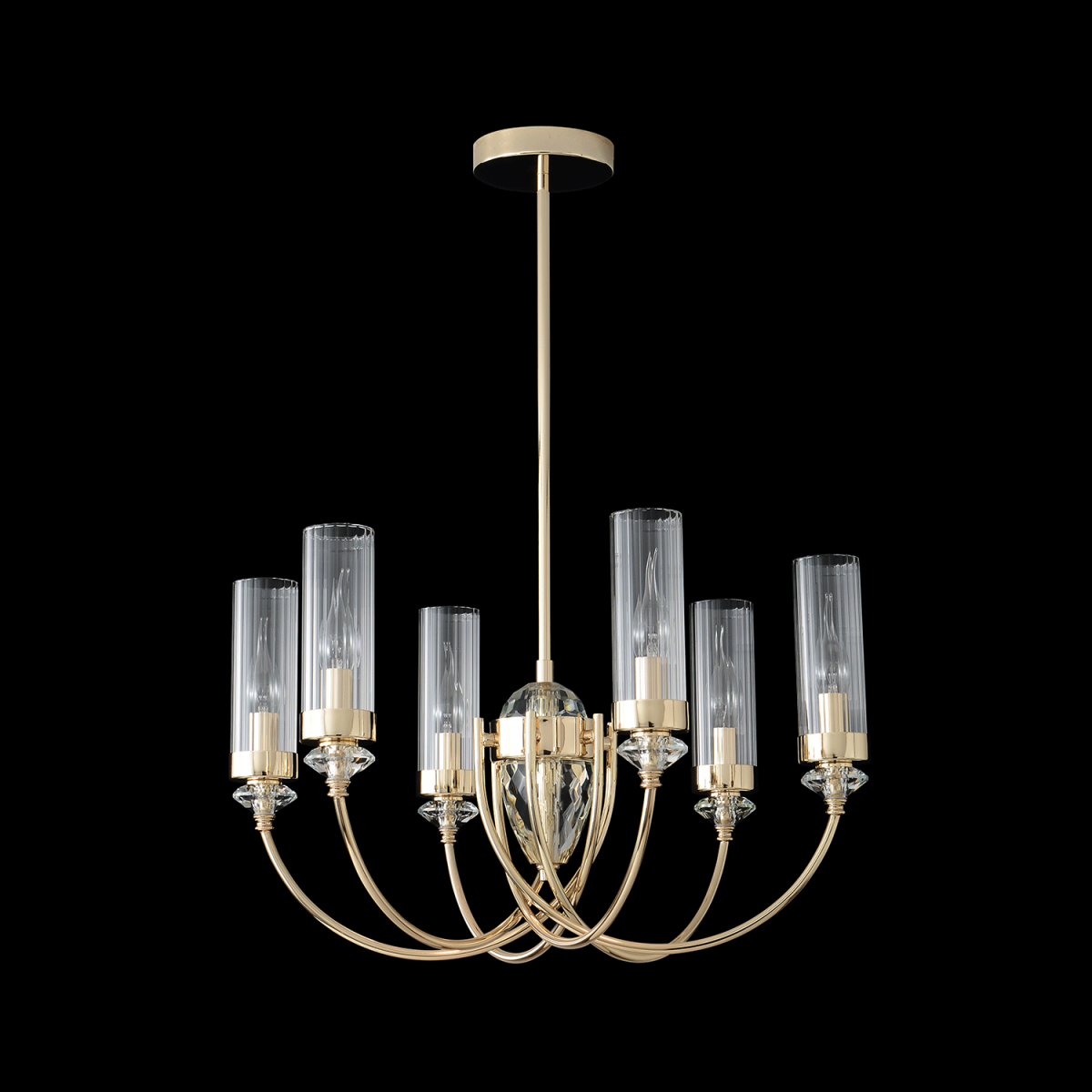 люстра на штанге crystal lux secret sp6 gold