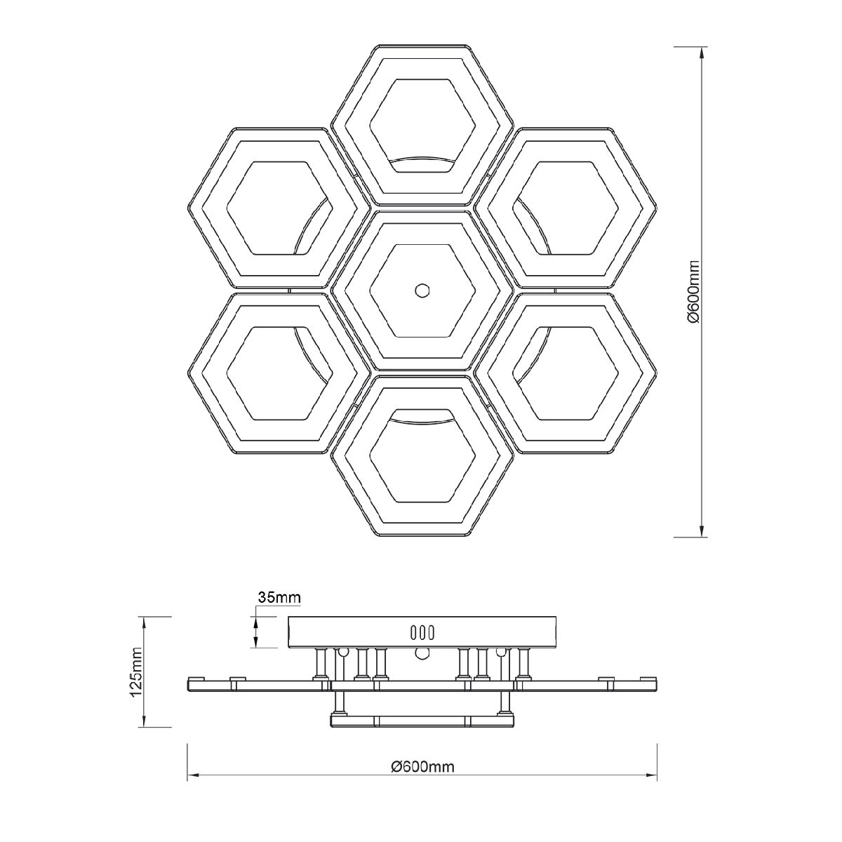 потолочная люстра escada hexagon 10204/7led