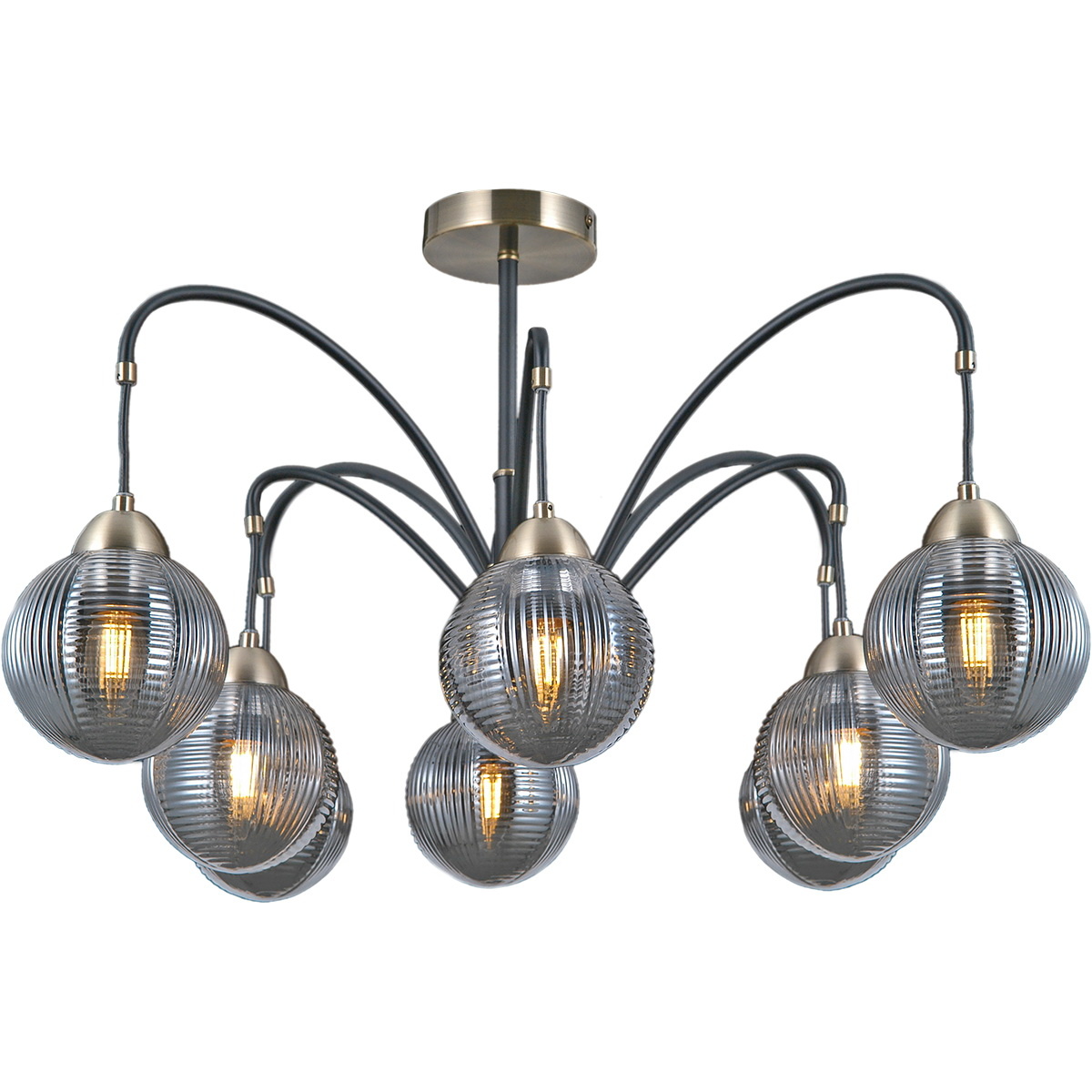 люстра на штанге illumico il0433-8psq-79 bk ab