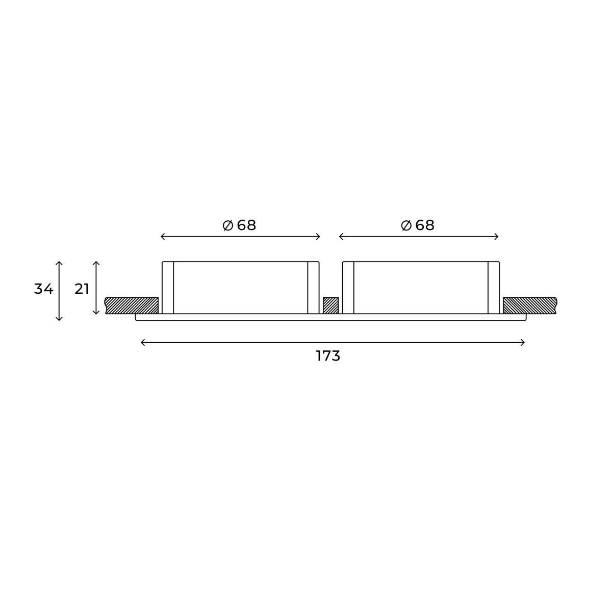 встраиваемый светильник hesby lighting bodo hsbl_0105