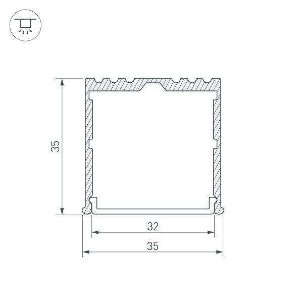 профиль arlight arh-power-w35-3000 anod 036136