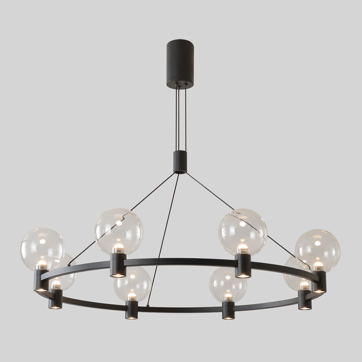 подвесная люстра crystal lux duet sp56w led black