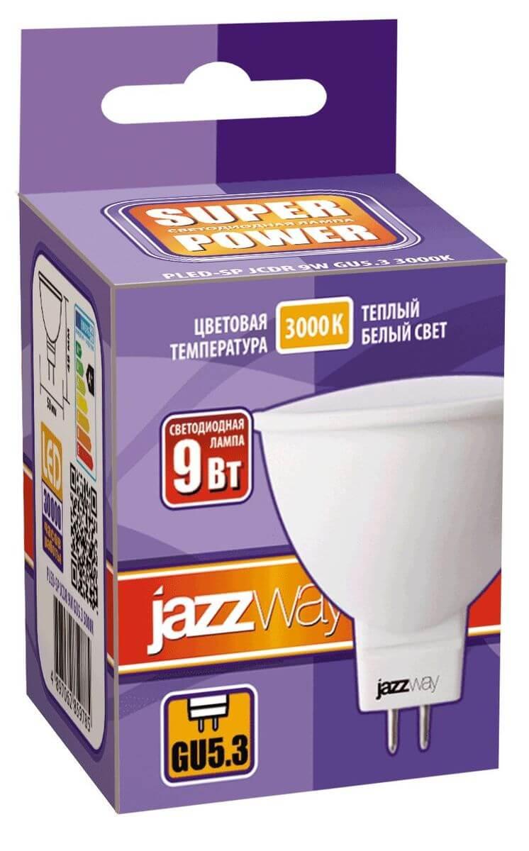 лампа светодиодная jazzway gu5.3 9w 3000k матовая 2859754a