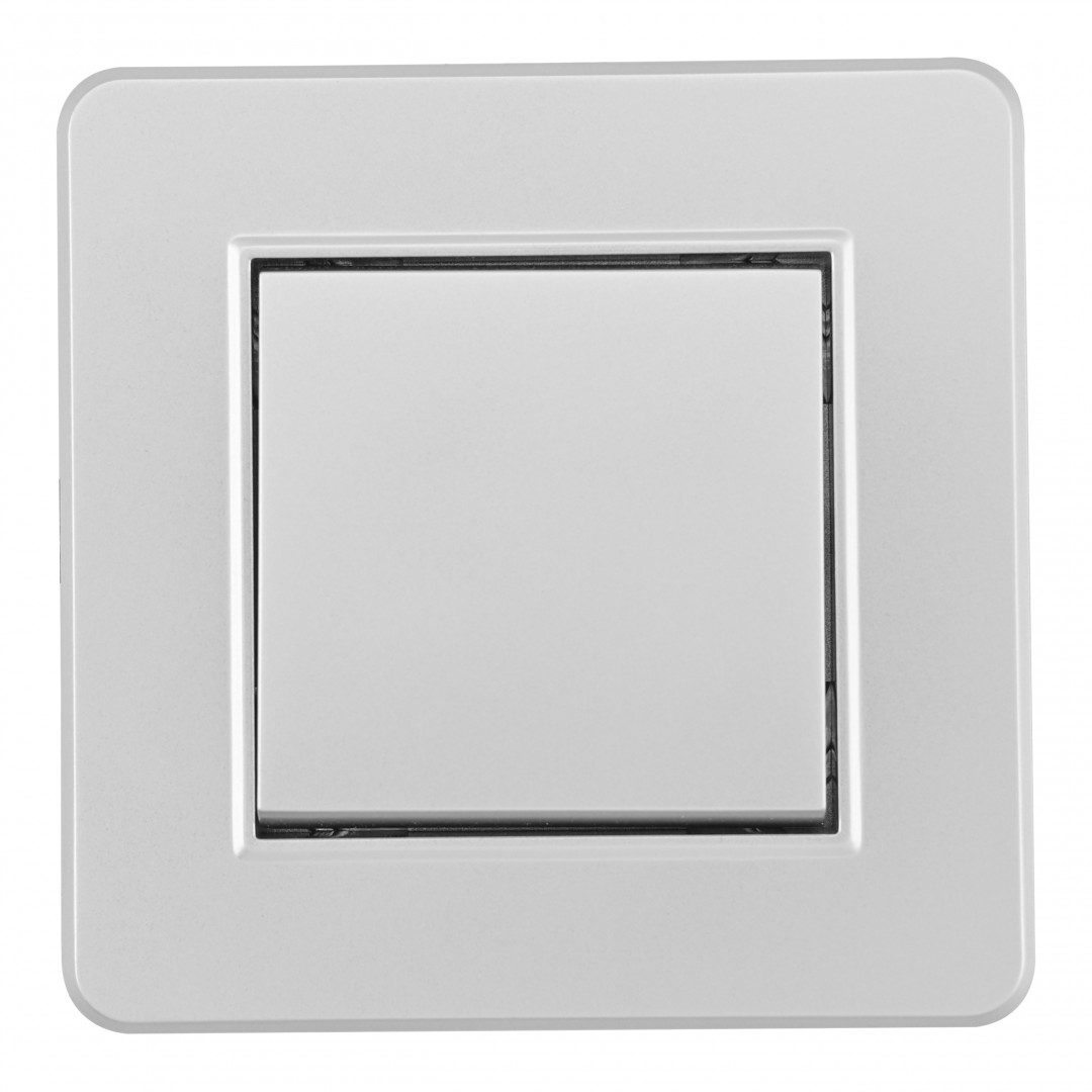 выключатель одноклавишный arte milano set16-1-30-1 silver