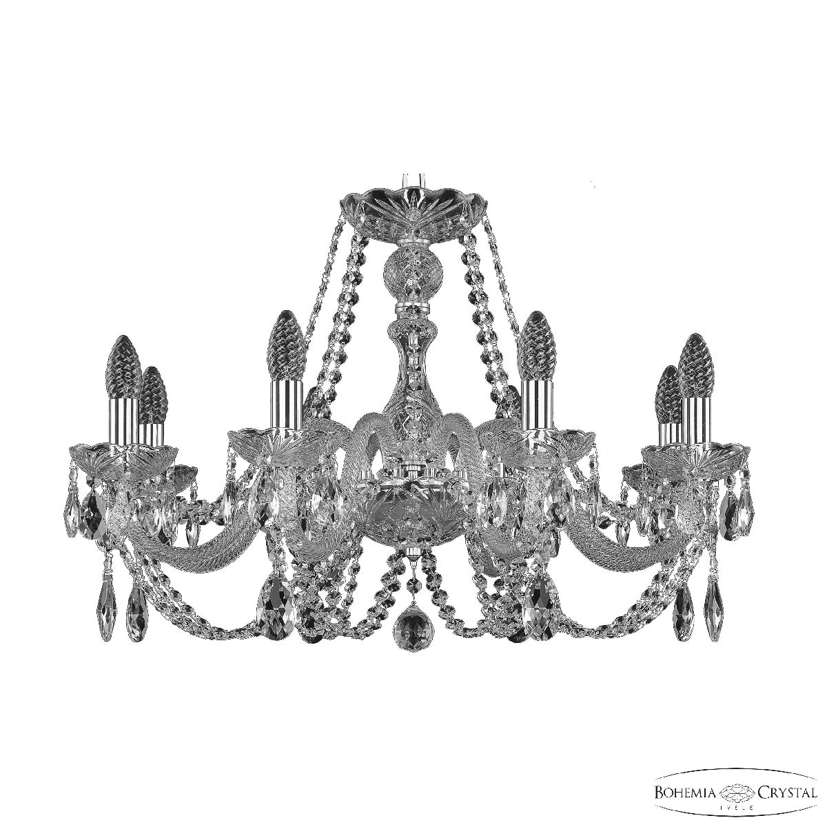 подвесная люстра bohemia ivele crystal 101/8/240 ni