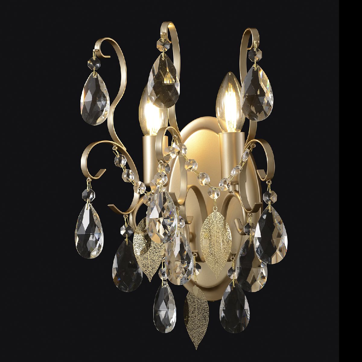 бра crystal lux esmiralda ap2 gold