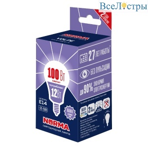 LED-G60-12W/6500K/E14/FR/NR