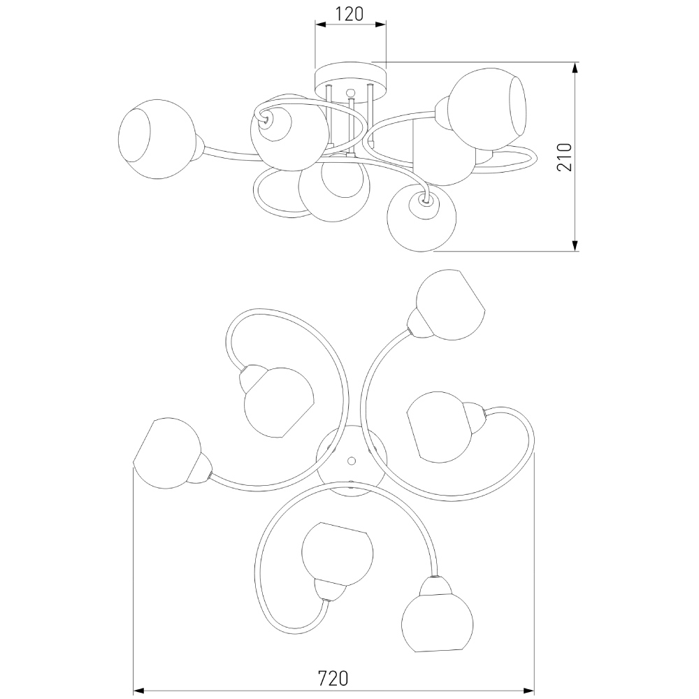 люстра на штанге eurosvet tulia 30136/6 хром