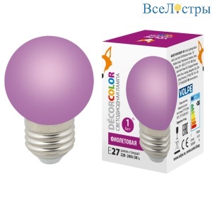 LED-G45-1W/PURPLE/E27/FR/С