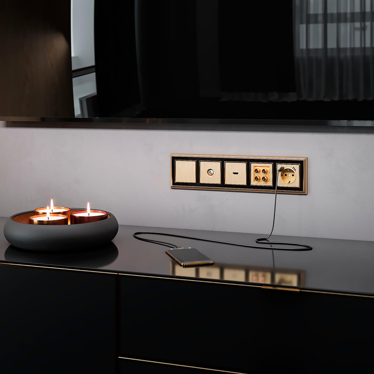 накладка для розетки usb werkel шампань рифленый w1179510 4690389160592