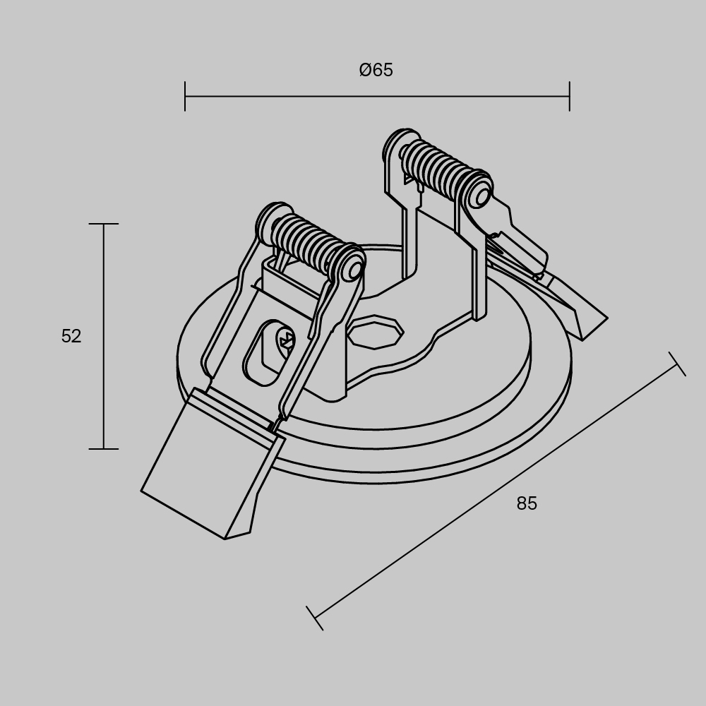 встраиваемая потолочная чаша для вертикального шинопровода maytoni tra234rcb-b