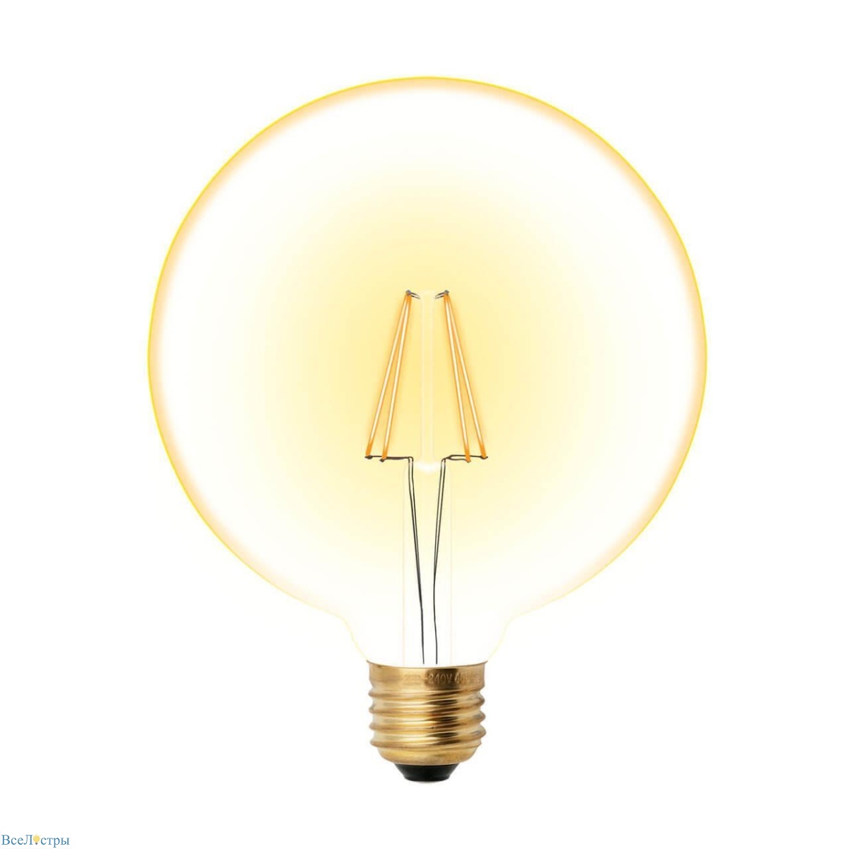 лампа светодиодная филаментная uniel e27 8w 2250k прозрачная led-g125-8w/golden/e27 glv21go ul-00002358