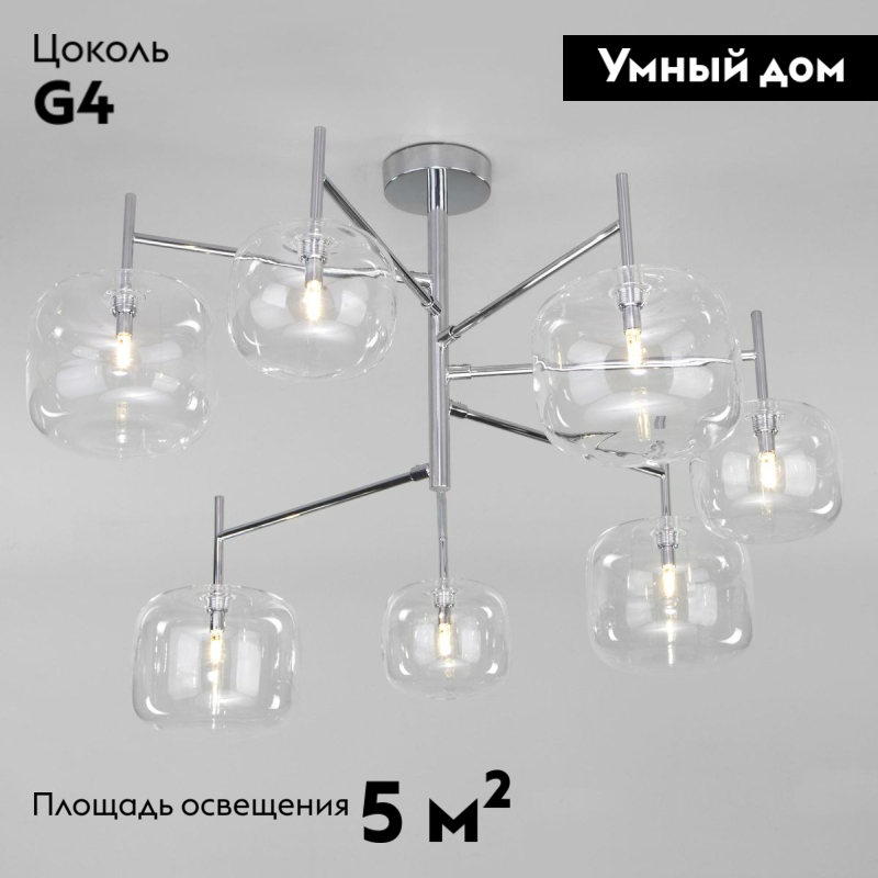 потолочная люстра eurosvet jar 70128/7 хром