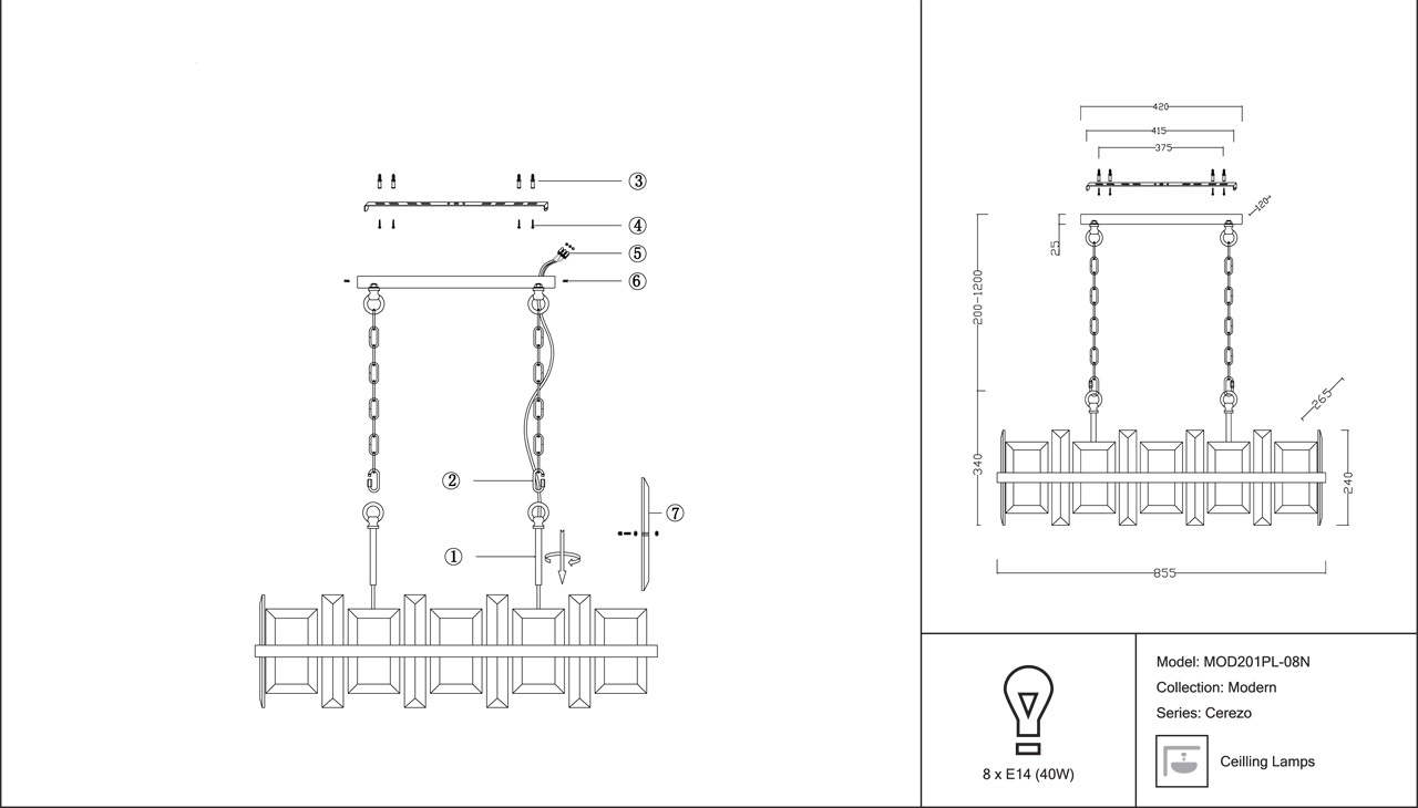 подвесная люстра maytoni cerezo mod201pl-08n