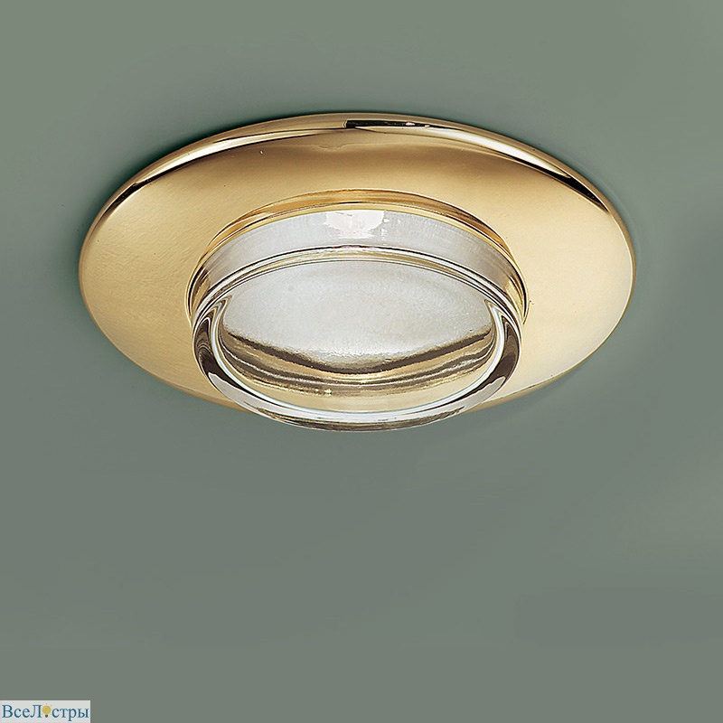 встраиваемый светильник sd 505 gold/crystal leucos