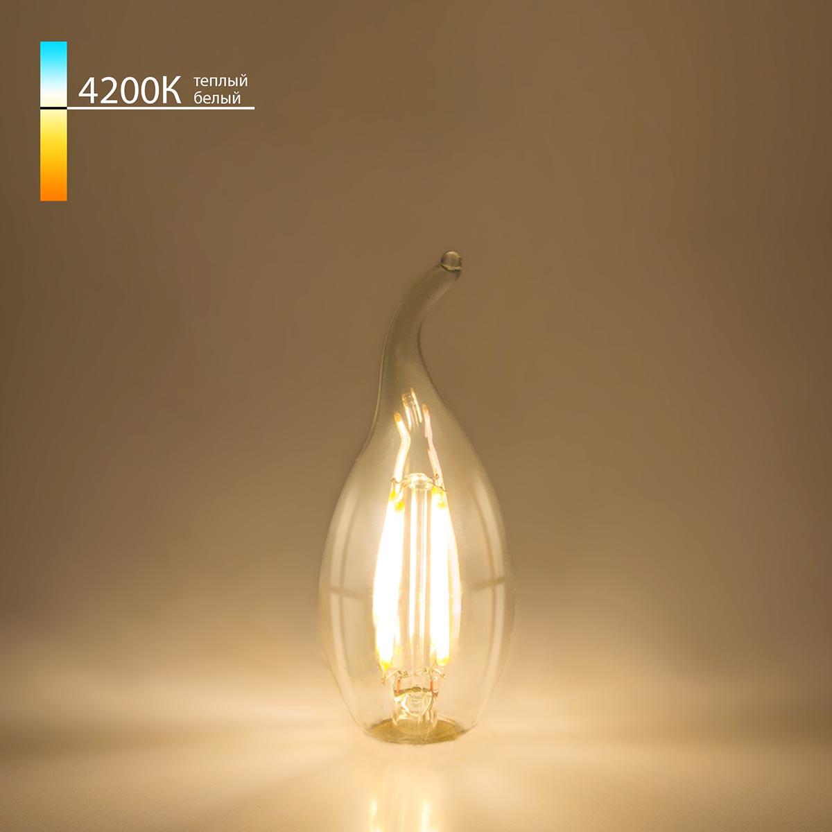 лампа светодиодная филаментная elektrostandard ble1429 e14 9w 4200k прозрачная a050139