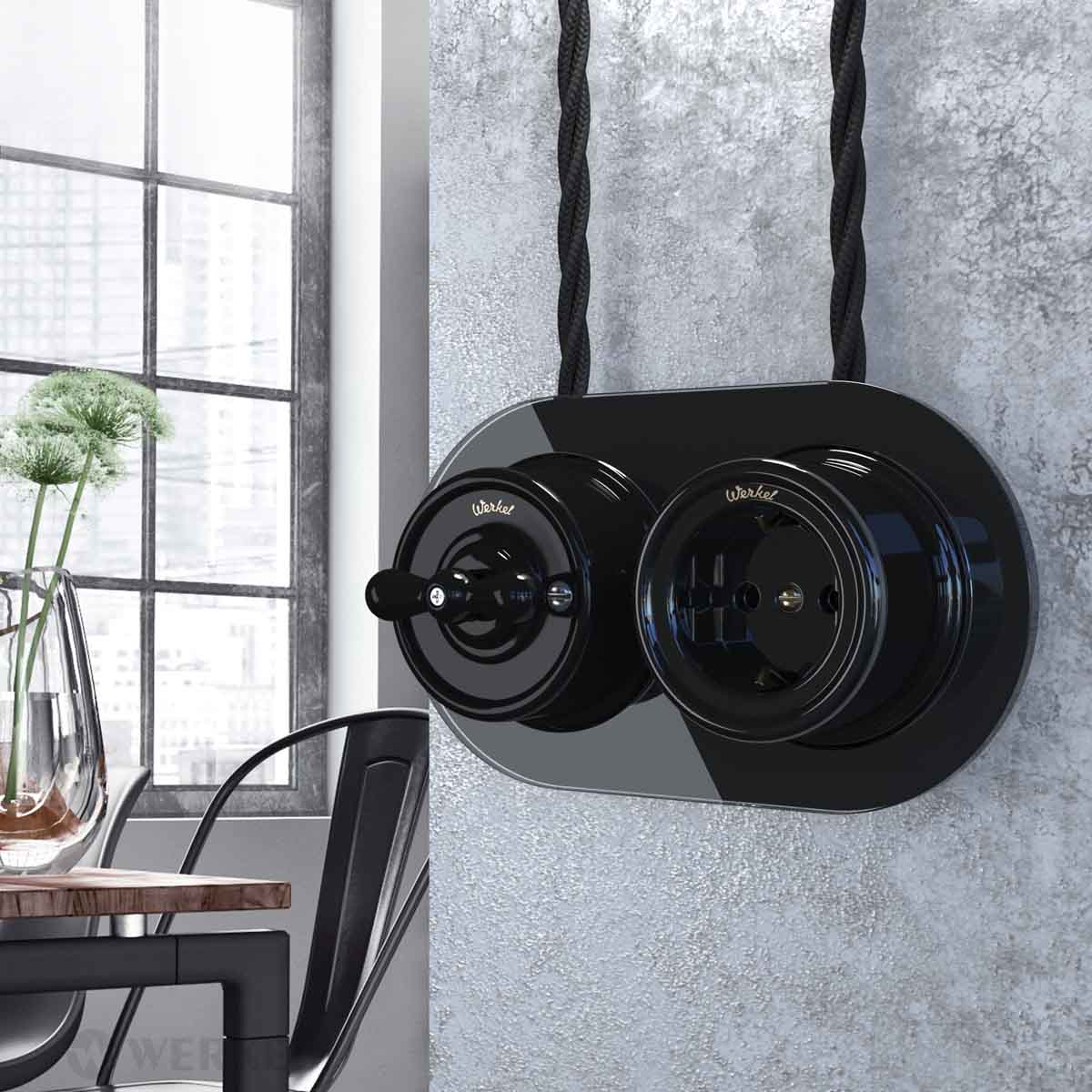 рамка на 2 поста черная werkel w0025108 4690389166457
