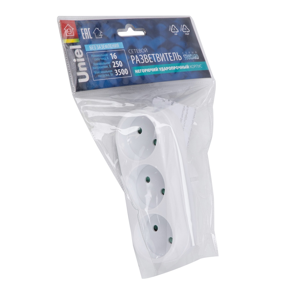 сетевой разветвитель uniel s-es3-16o white ul-00011231