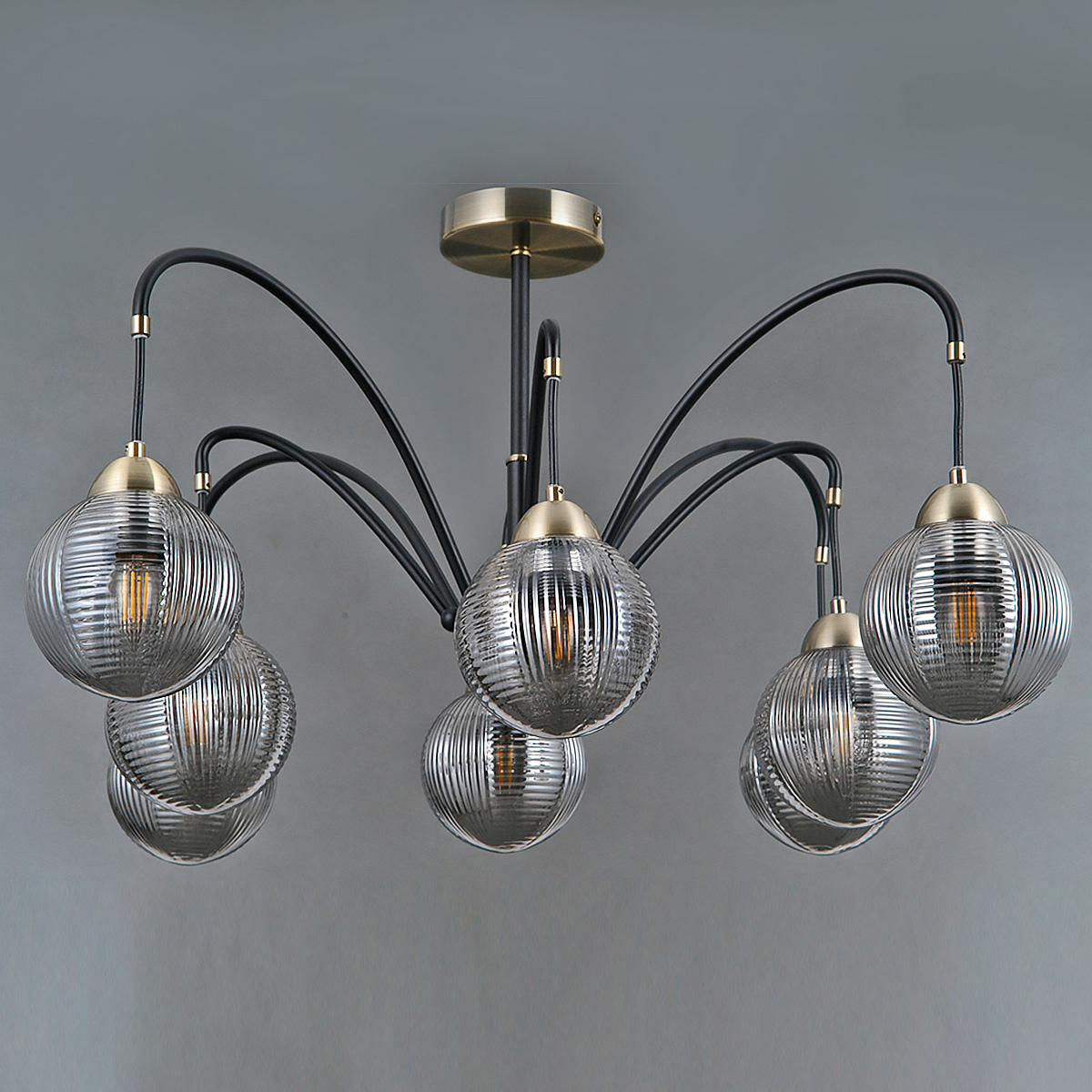 люстра на штанге illumico il0433-8psq-79 bk ab