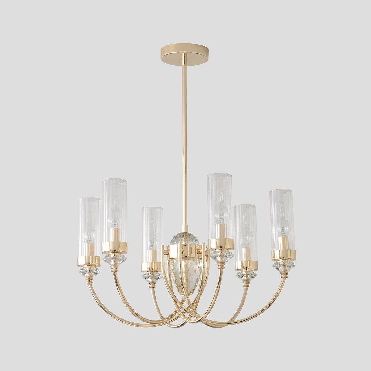 люстра на штанге crystal lux secret sp6 gold