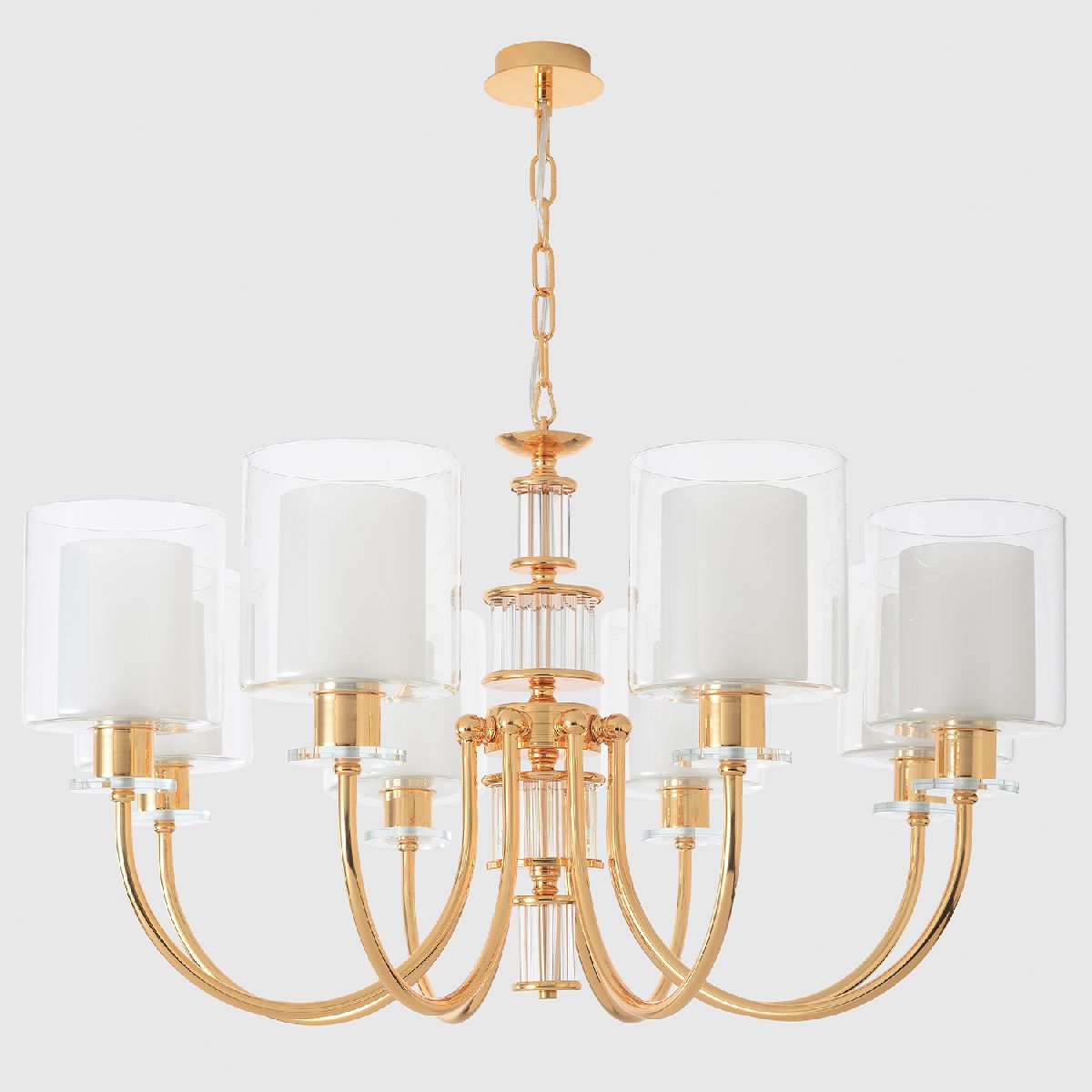 подвесная люстра crystal lux elena sp8 gold