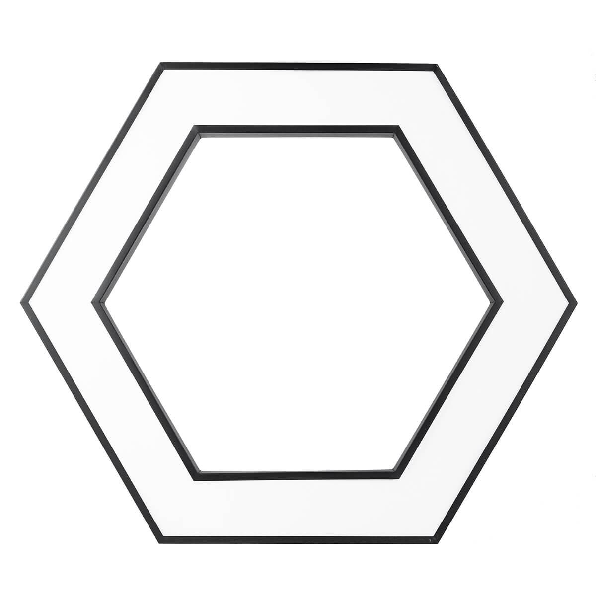 подвесной светодиодный cветильник geometria эра hexagon spo-124-b-40k-051 51вт 4000к черный б0050557