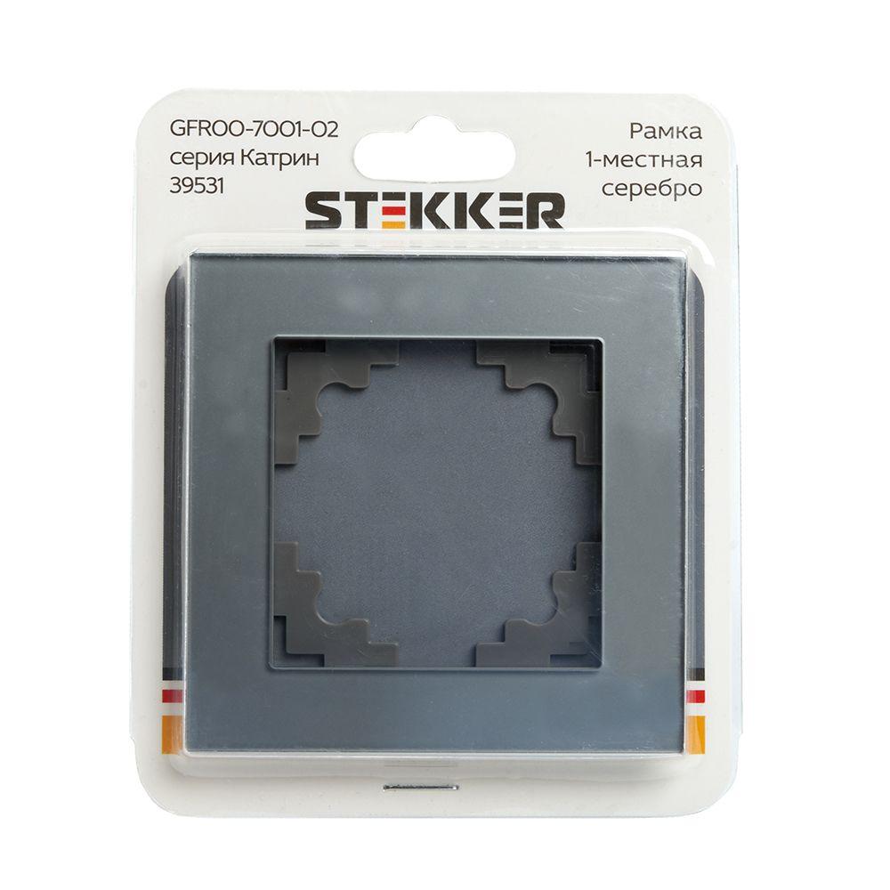 рамка 1-постовая stekker катрин серебро gfr00-7001-03 39531