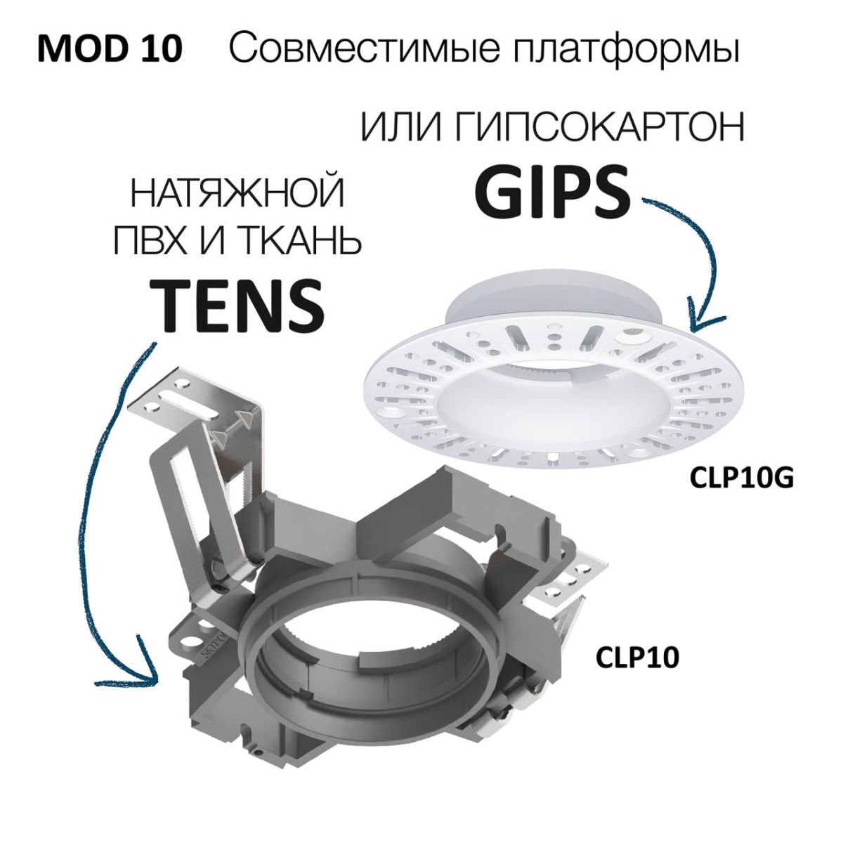 безрамочный светильник skytek skyport.20clp10m3