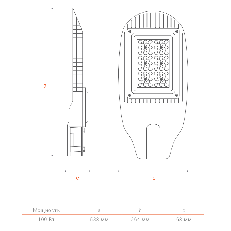 консольный светильник wolta дку04-100-112-5к шб140х60