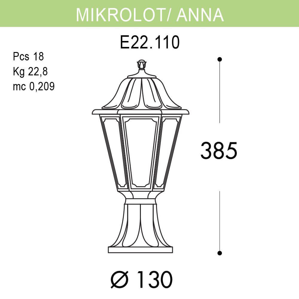 уличный светильник fumagalli mikrolot/anna e22.110.000.wxf1r