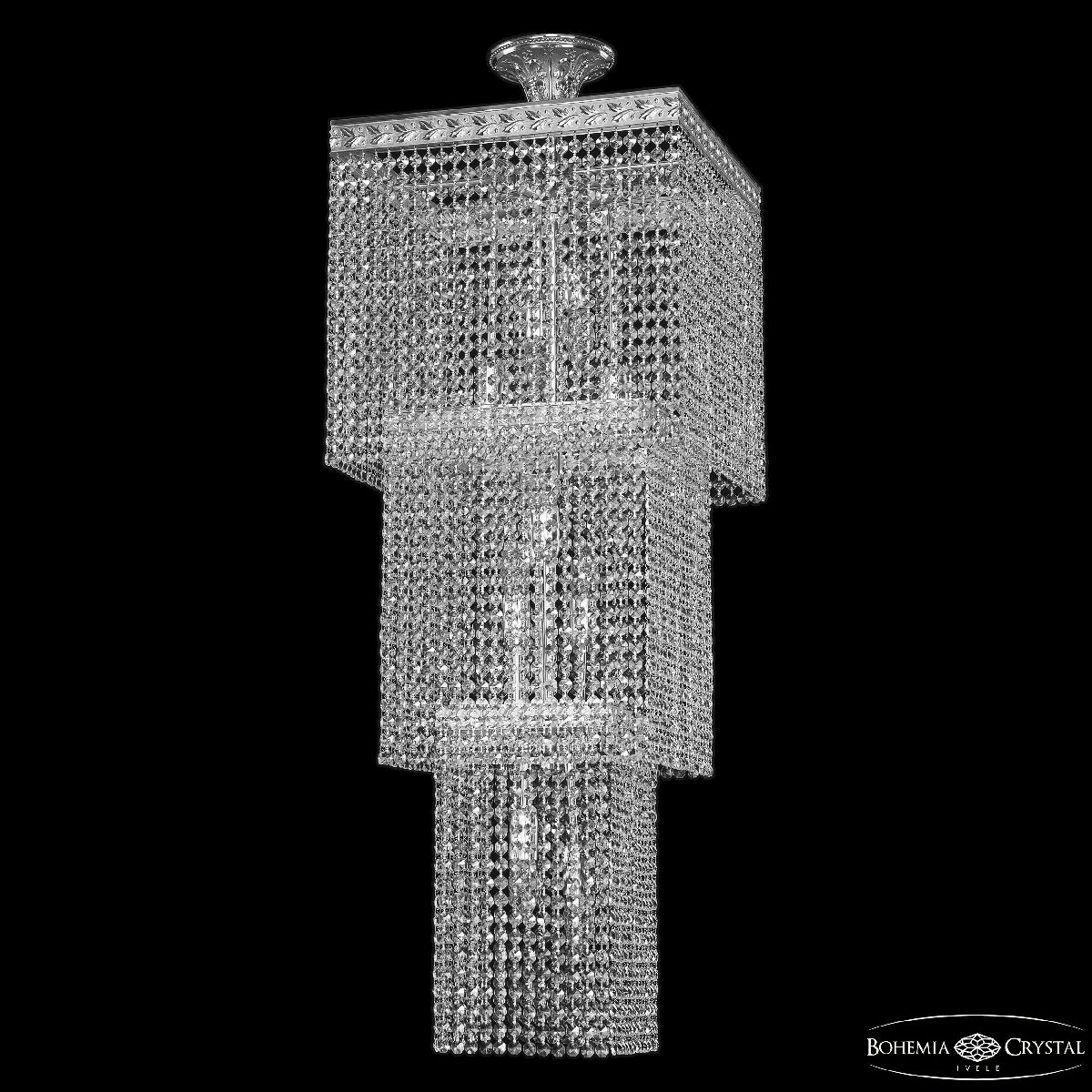 каскадная люстра bohemia ivele crystal 83302/40iv-100 ni