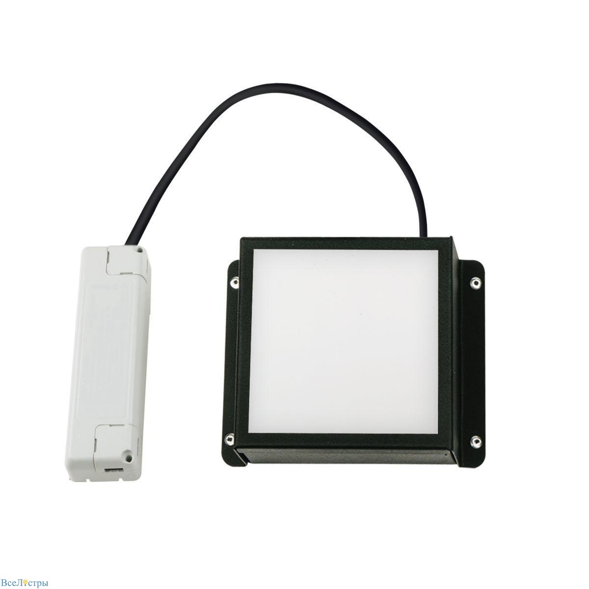 встраиваемый светодиодный светильник uniel мини домино ulp-0808 7w/4000к ip40 grilyato black ul-00011899