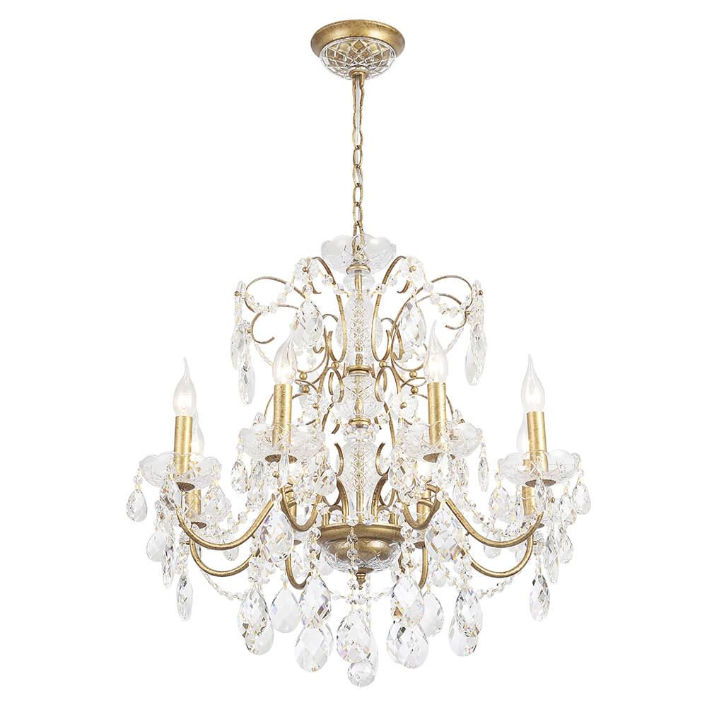 подвесная люстра crystal lux odelis sp8 gold