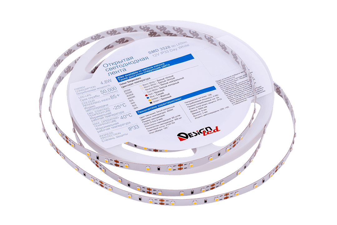 светодиодная лента designled dsg360-12-nw-33 001818