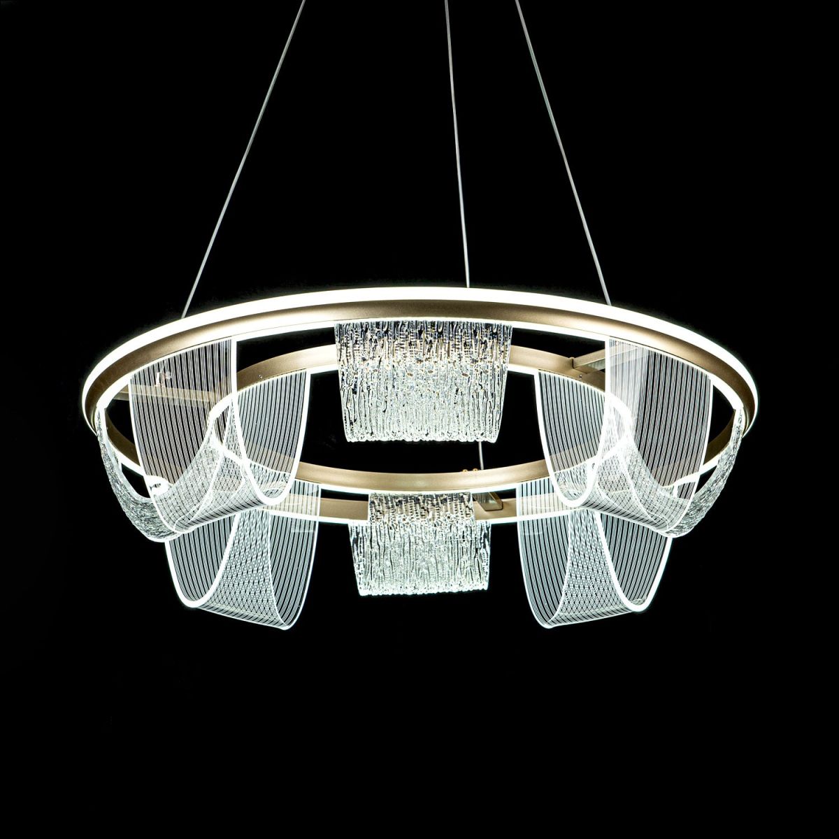 подвесная люстра led4u l7706-630 gd